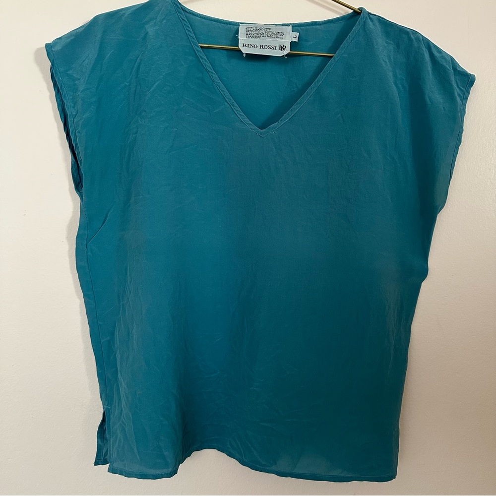 Rina Rossi Blue Silk Shirt